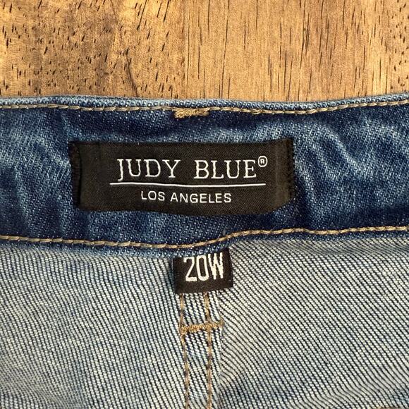 Judy Blue Los Angeles Women's Straight Shooter Denim Jean Distressed Blue Sz 20W - Picture 3 of 9